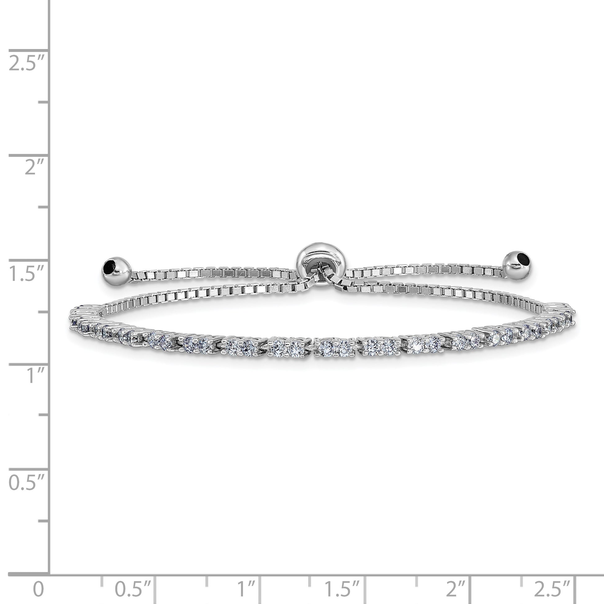 Sterling Silver Rhod-plated June Light Purple CZ Adjustable Bracelet