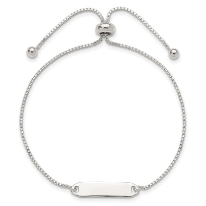 Sterling Silver Polished Bar Adjustable Bracelet