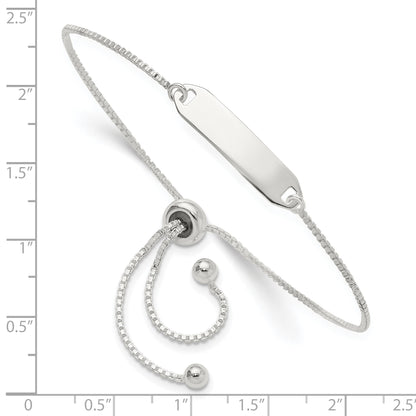 Sterling Silver Polished Bar Adjustable Bracelet