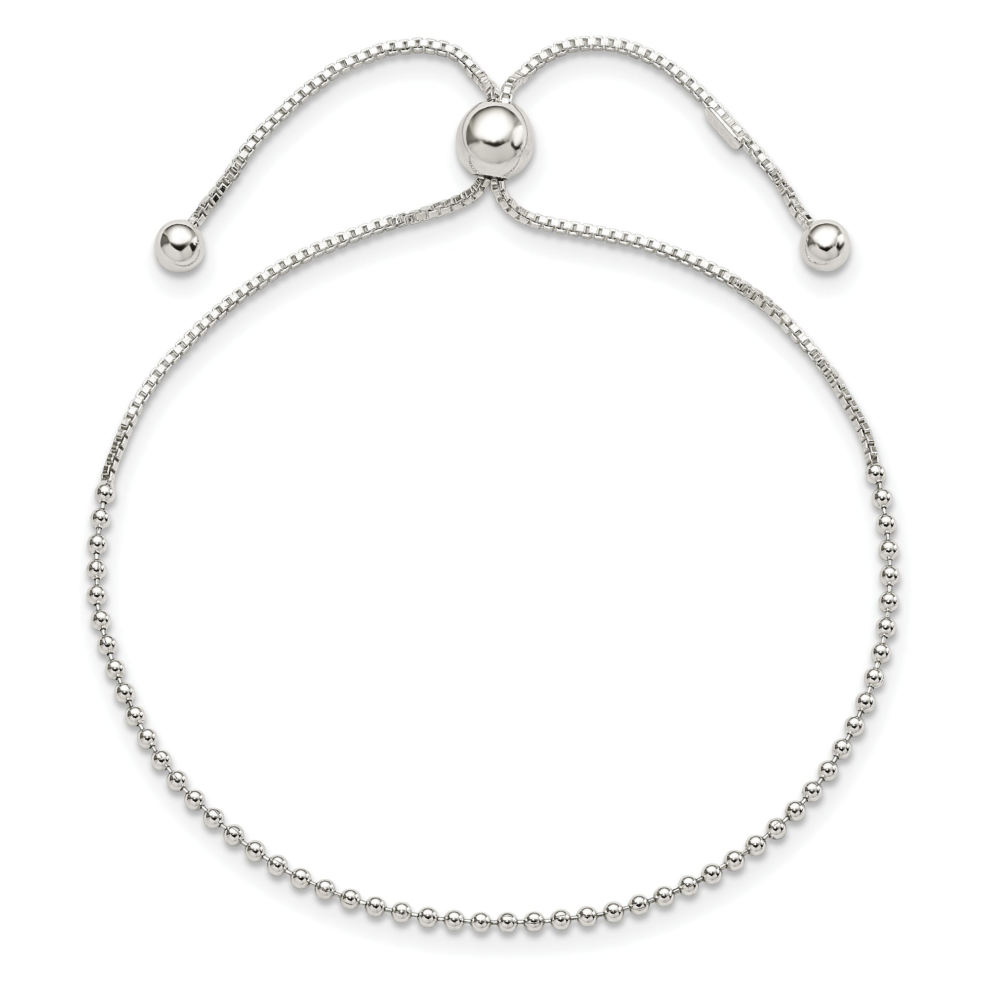 Sterling Silver Beaded Adjustable Bracelet