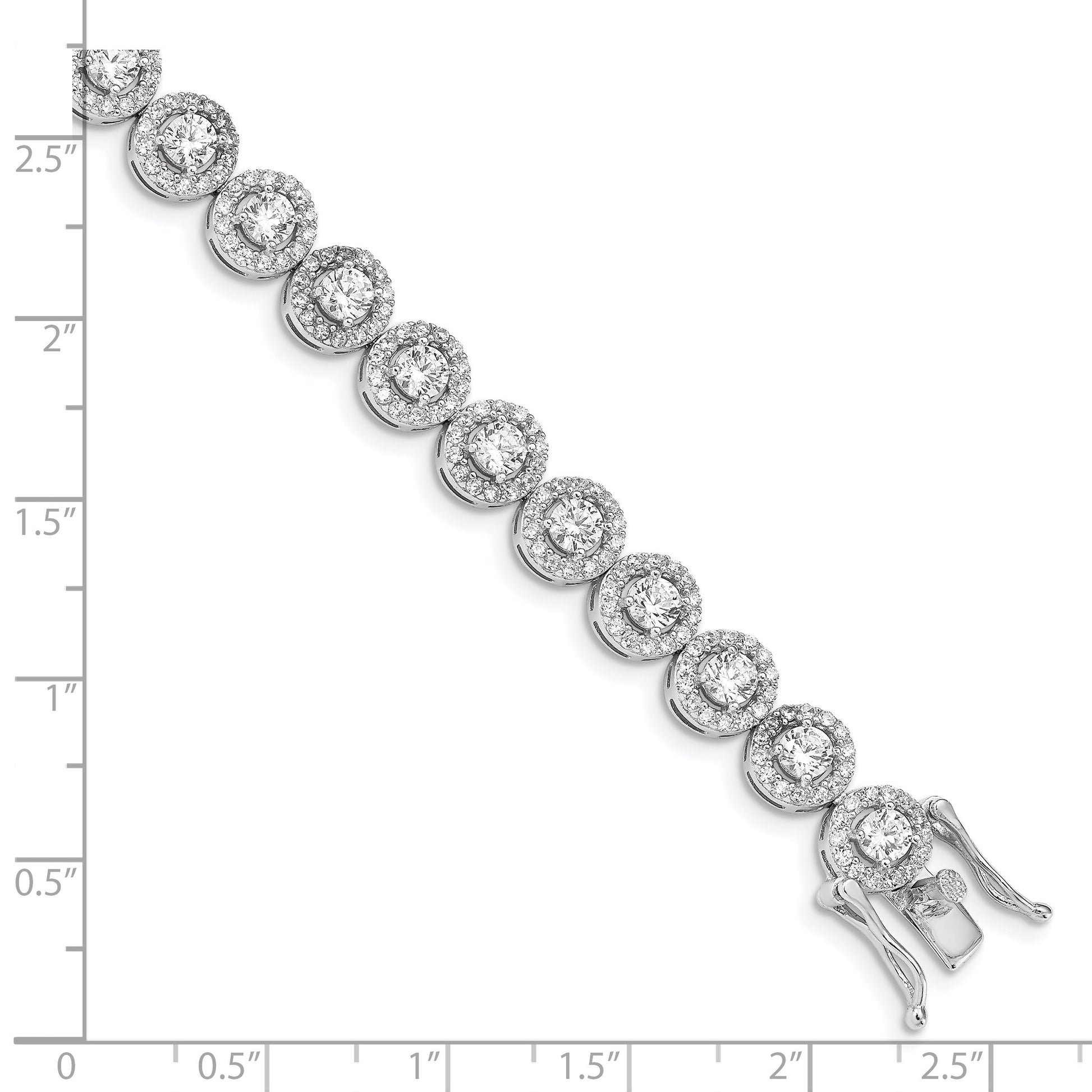 Sterling Silver Rhodium-plated CZ Tennis 7.5 inch Bracelet