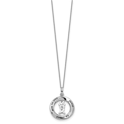 Sterling Silver CZ FIRST MY MOM, FOREVER MY FRIEND Necklace