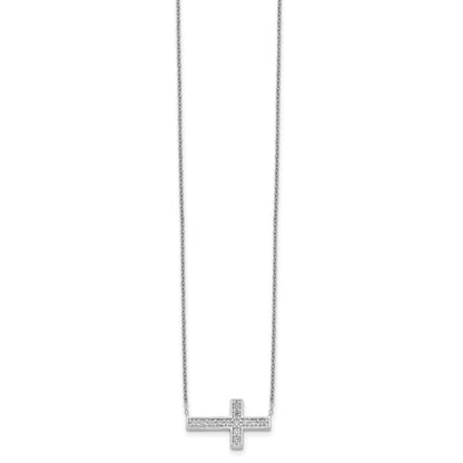 Sterling Silver CZ Cross Necklace