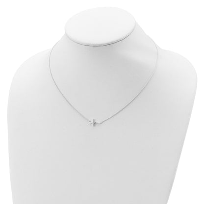 Sterling Silver CZ Cross Necklace