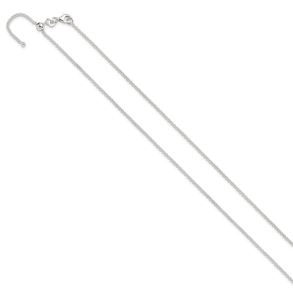 Sterling Silver Polished 1.85mm Rolo Adjustable Necklace