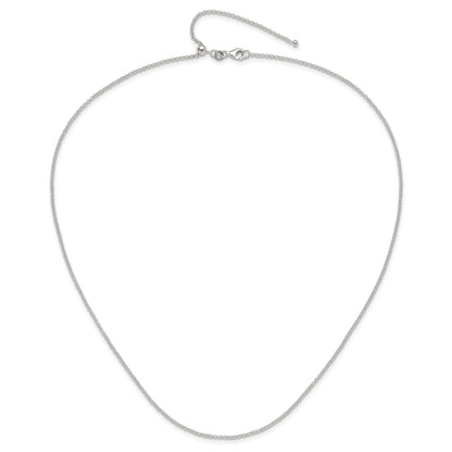 Sterling Silver Polished 1.85mm Rolo Adjustable Necklace