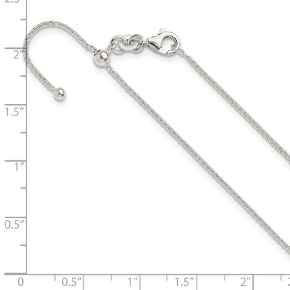 Sterling Silver Polished Round Box Adjustable Necklace