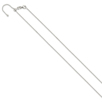 Sterling Silver Polished 1.50mm Beaded Adjustable Necklace