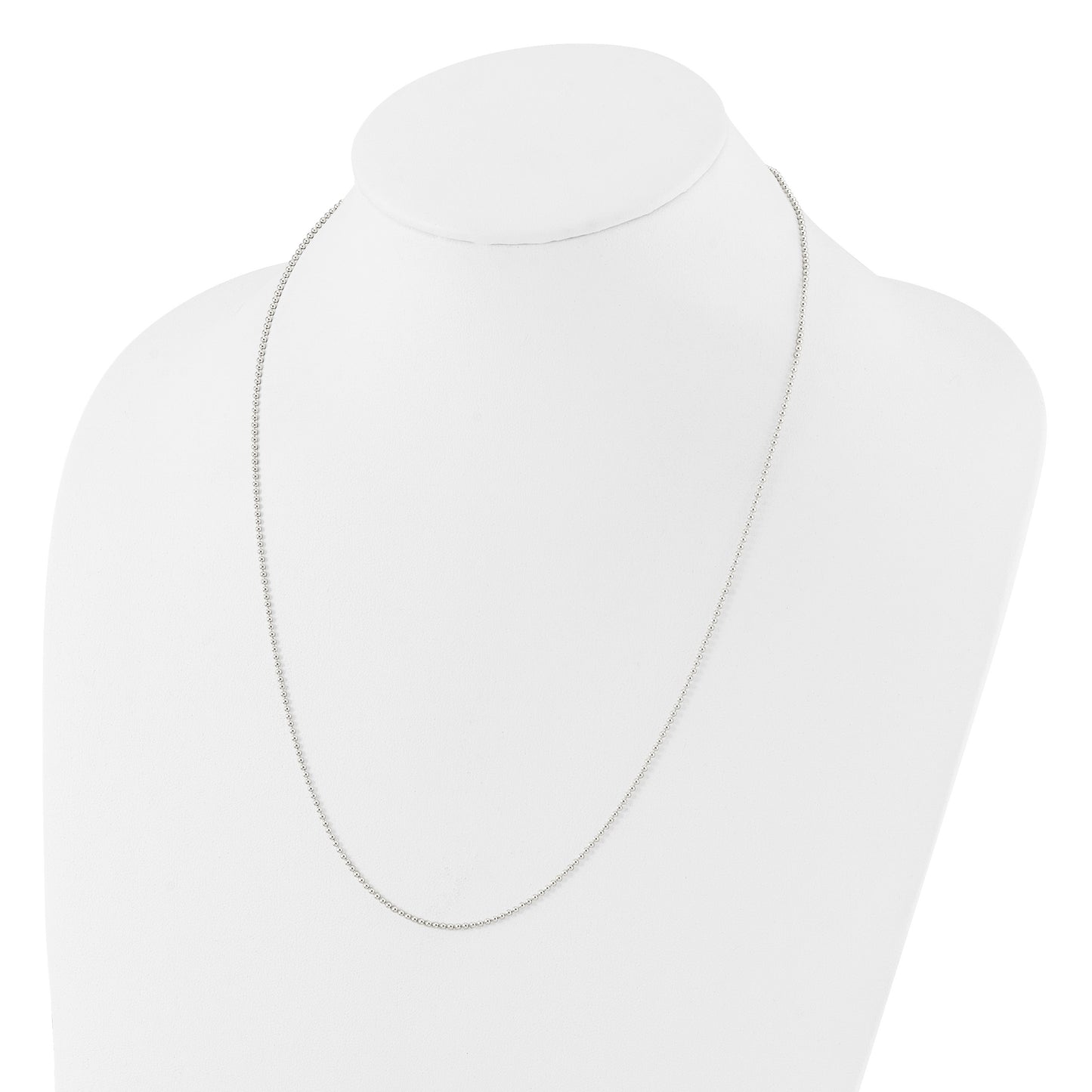 Sterling Silver Polished 1.50mm Beaded Adjustable Necklace