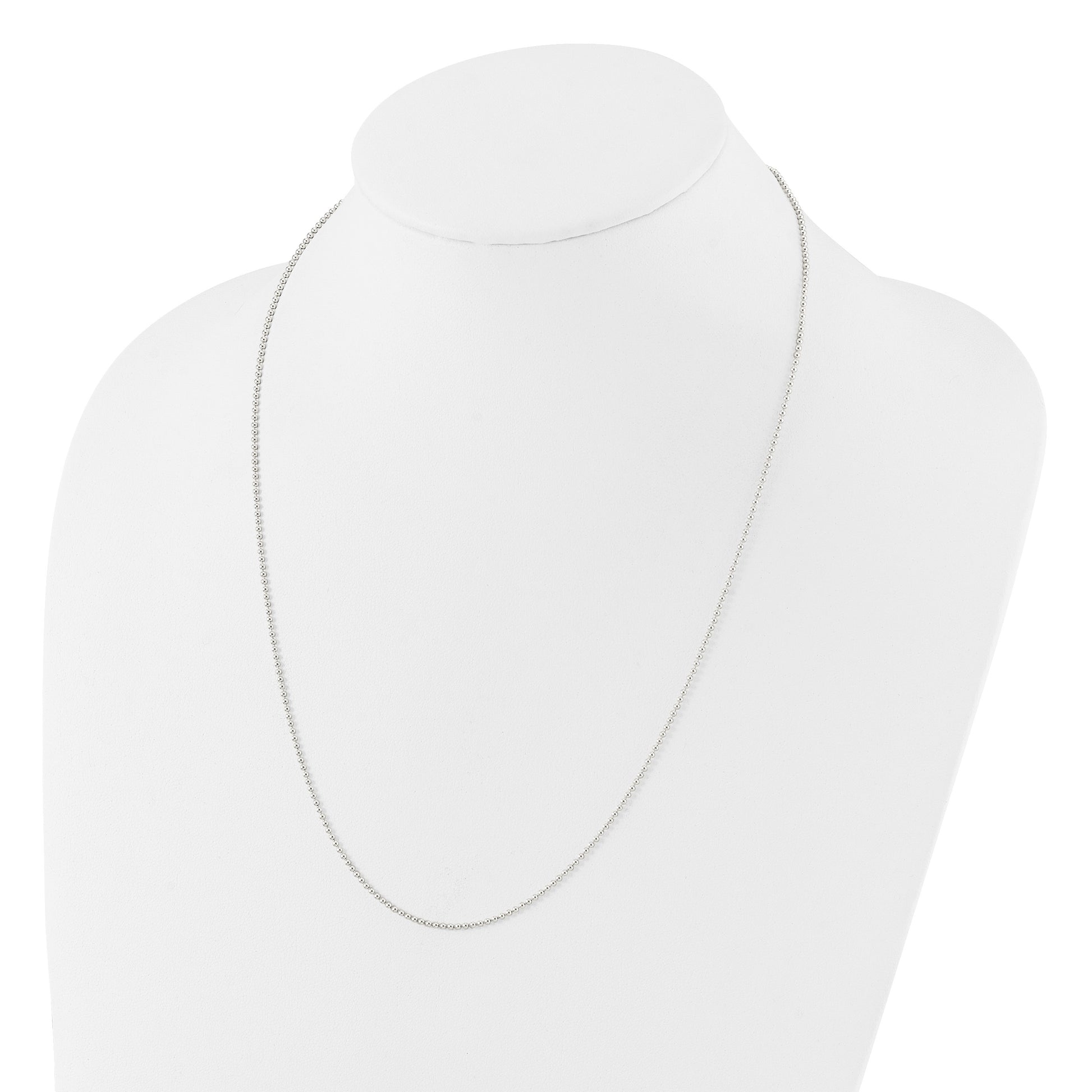 Sterling Silver Polished 1.50mm Beaded Adjustable Necklace