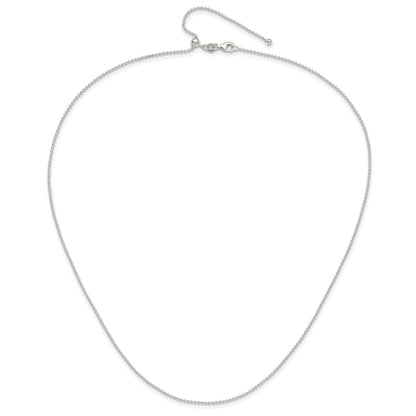 Sterling Silver Polished 1.50mm Beaded Adjustable Necklace