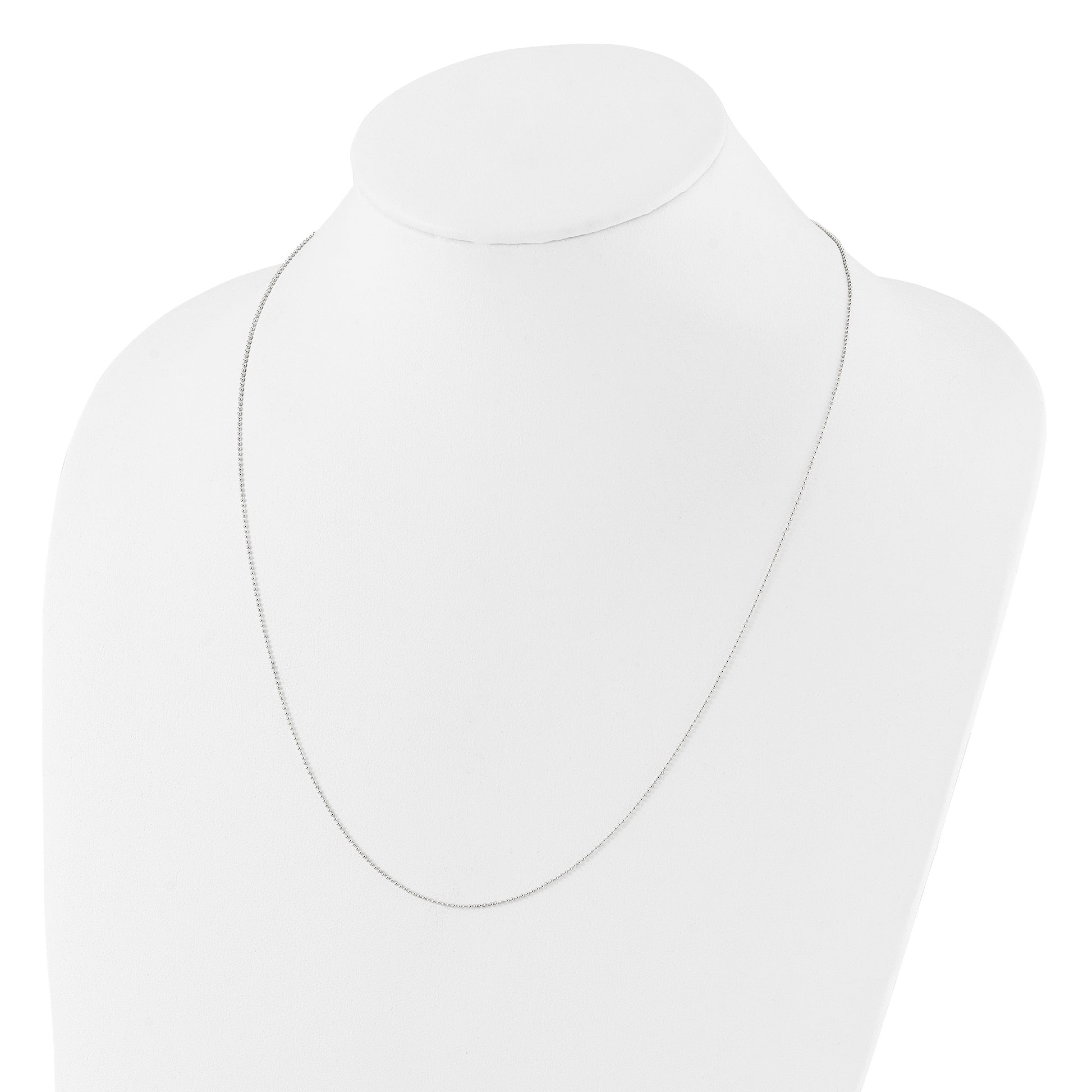 Sterling Silver Polished 1.00mm Beaded Adjustable Necklace