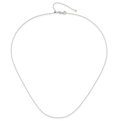 Sterling Silver Polished 1.00mm Beaded Adjustable Necklace