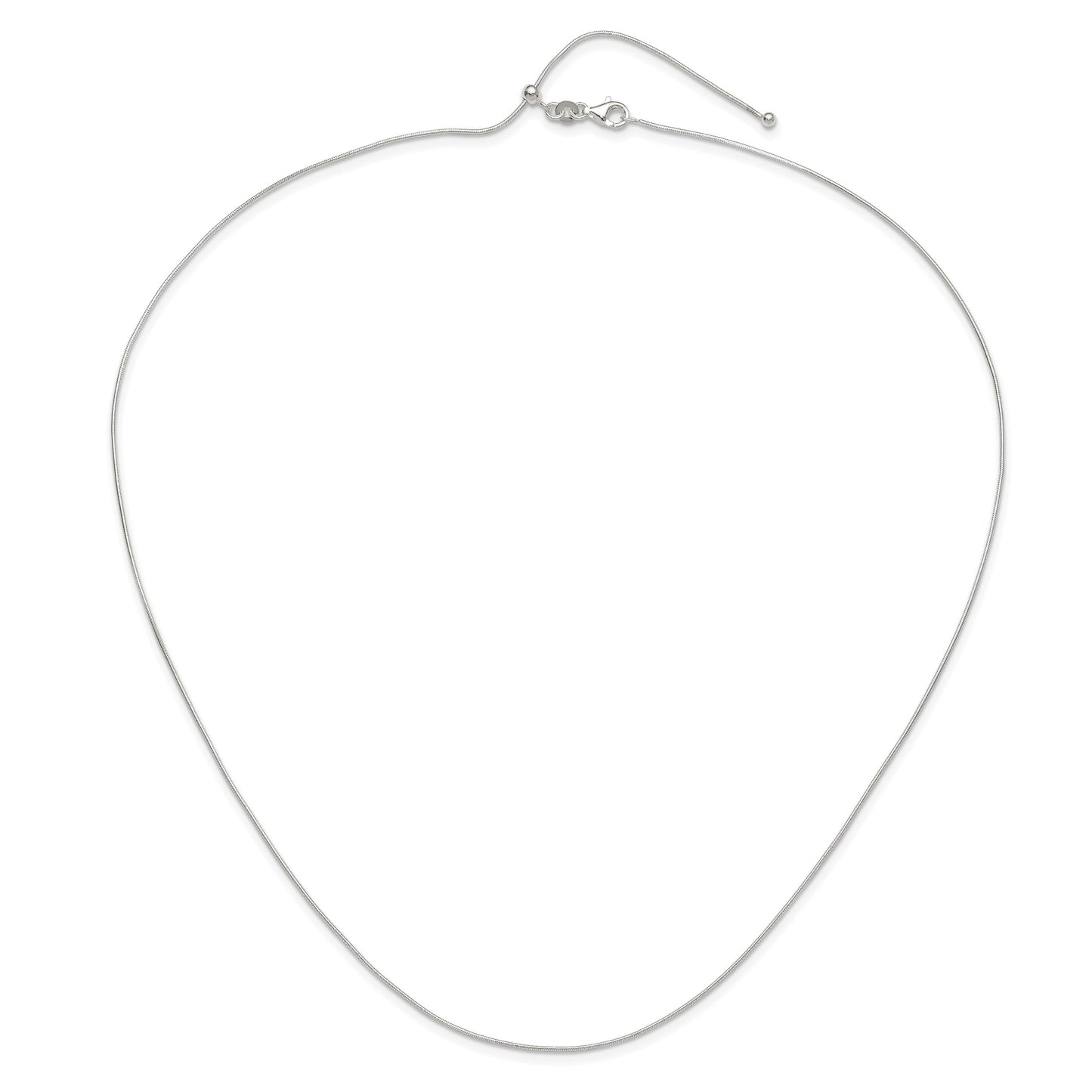 Sterling Silver Polished .95mm Snake Adjustable Necklace