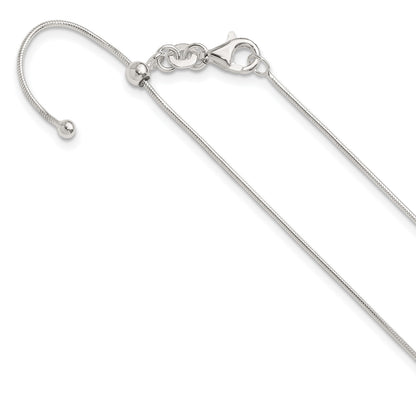 Sterling Silver Polished .95mm Snake Adjustable Necklace