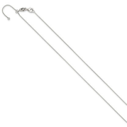 Sterling Silver Polished .90mm Box Adjustable Necklace