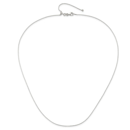 Sterling Silver Polished .90mm Box Adjustable Necklace