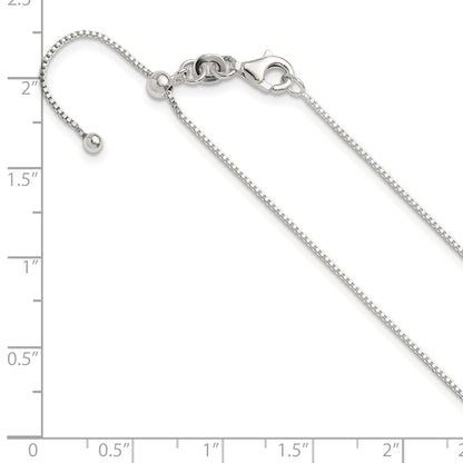 Sterling Silver Polished .90mm Box Adjustable Necklace