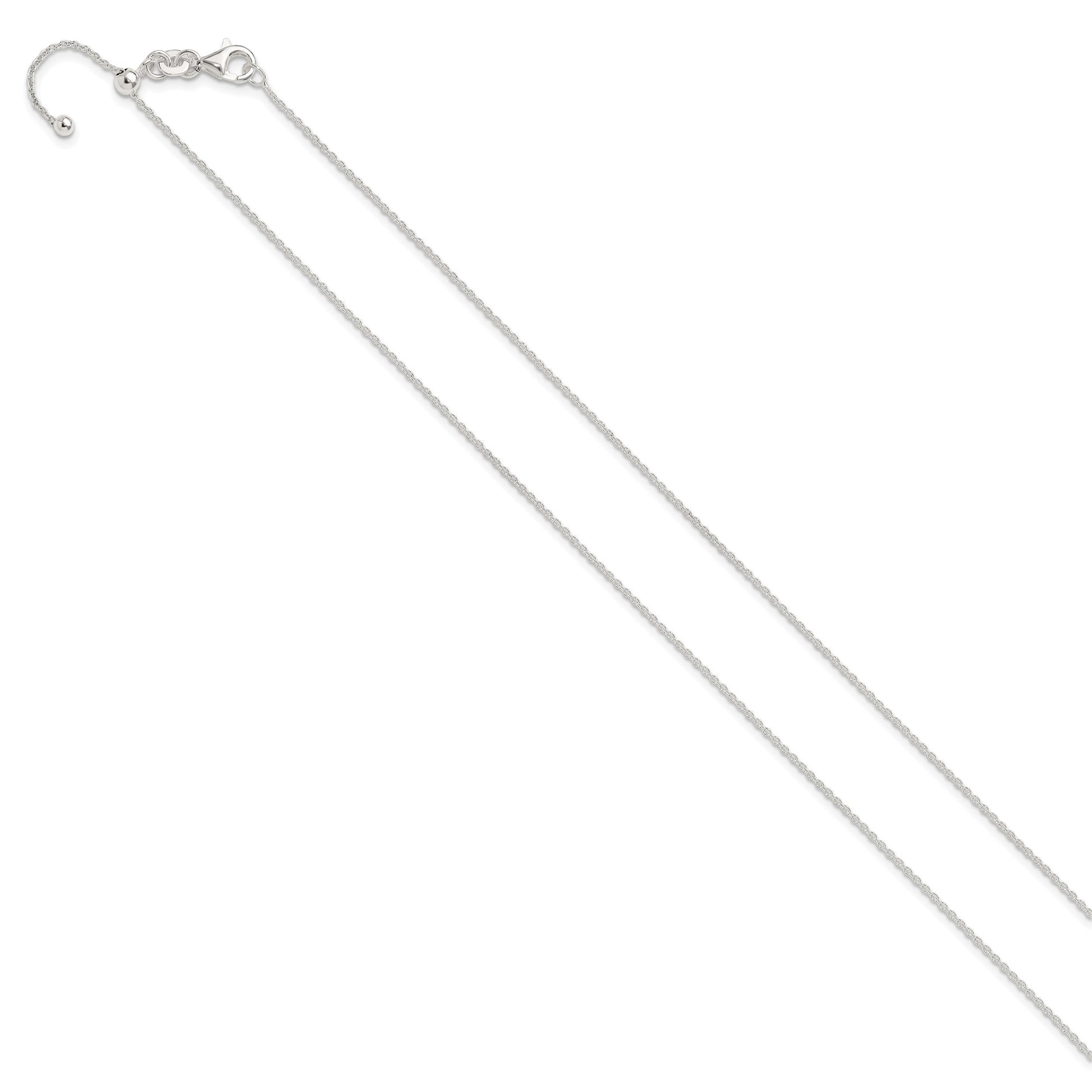 Sterling Silver Polished 1.15mm Cable Adjustable Necklace