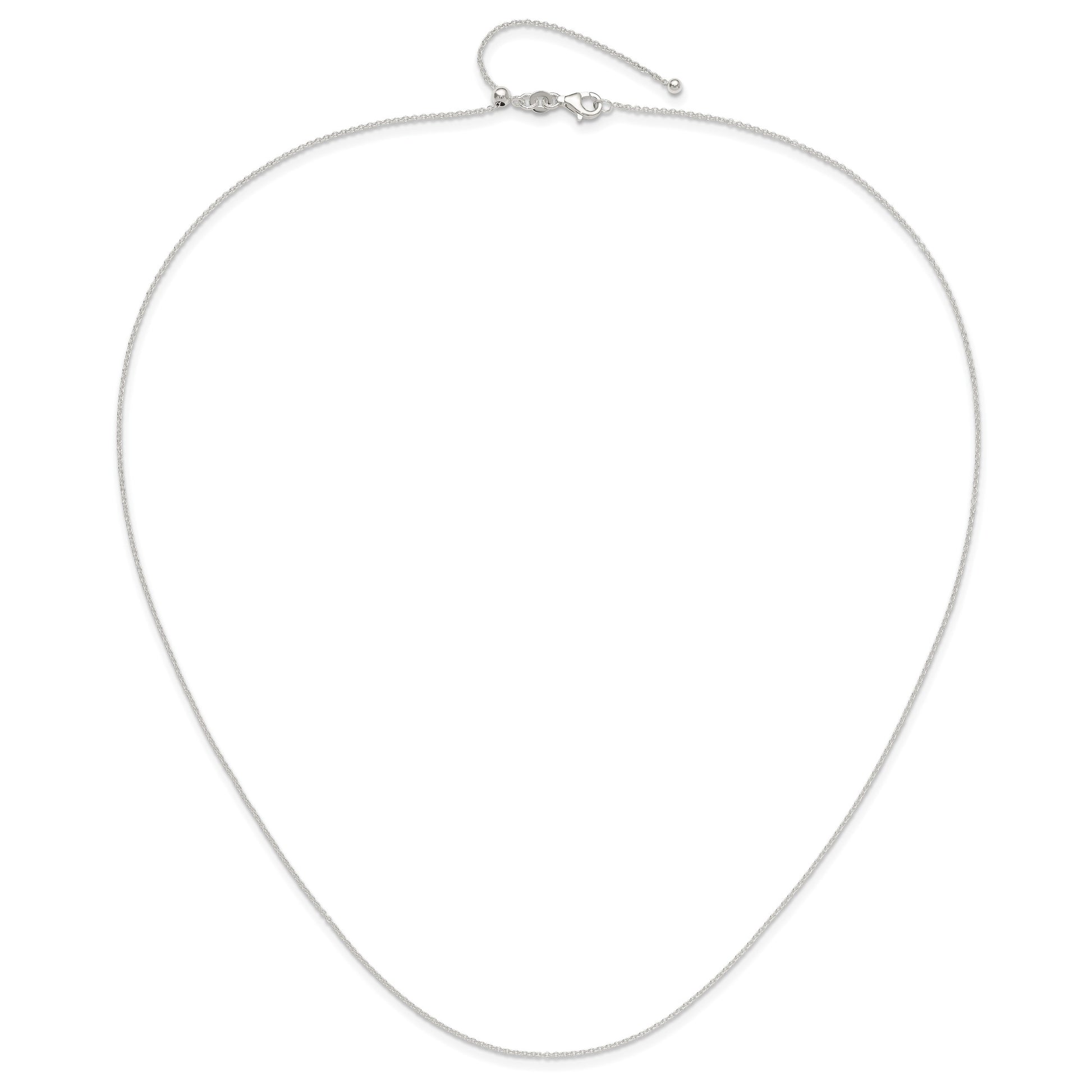 Sterling Silver Polished 1.15mm Cable Adjustable Necklace