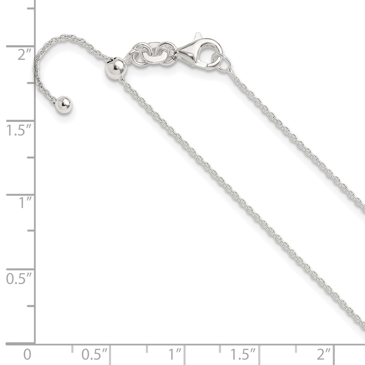 Sterling Silver Polished 1.15mm Cable Adjustable Necklace