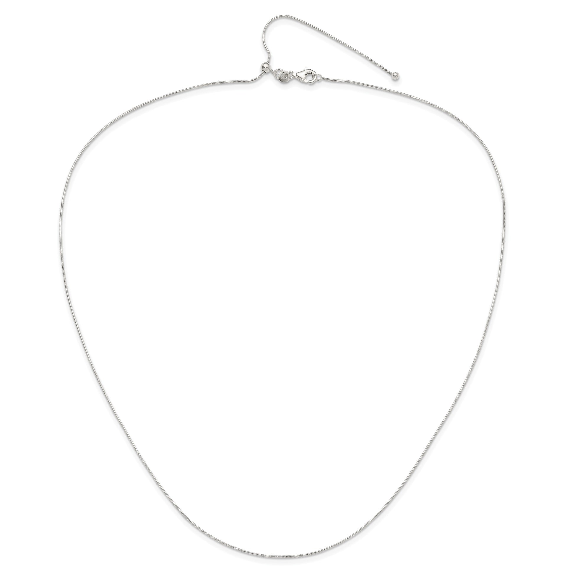 Sterling Silver Polished .75mm Snake Adjustable Necklace