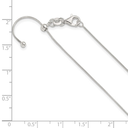 Sterling Silver Polished .75mm Snake Adjustable Necklace