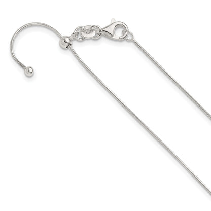 Sterling Silver Polished .75mm Snake Adjustable Necklace