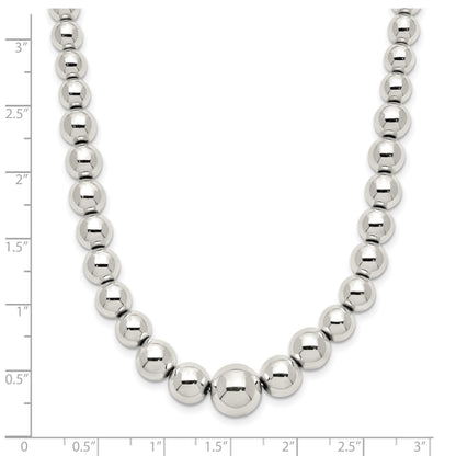 Sterling Silver Polished Beaded Necklace