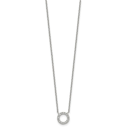 Sterling Silver CZ Circle Necklace