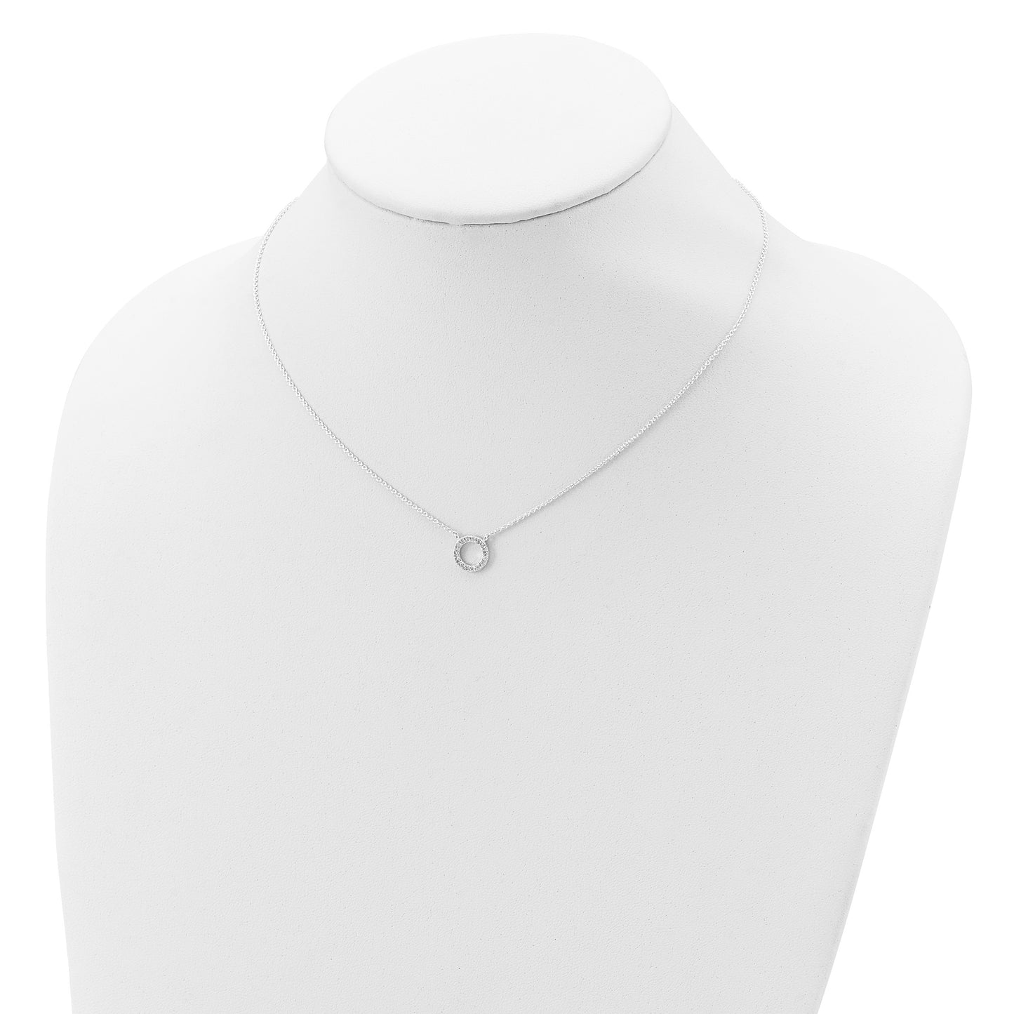 Sterling Silver CZ Circle Necklace