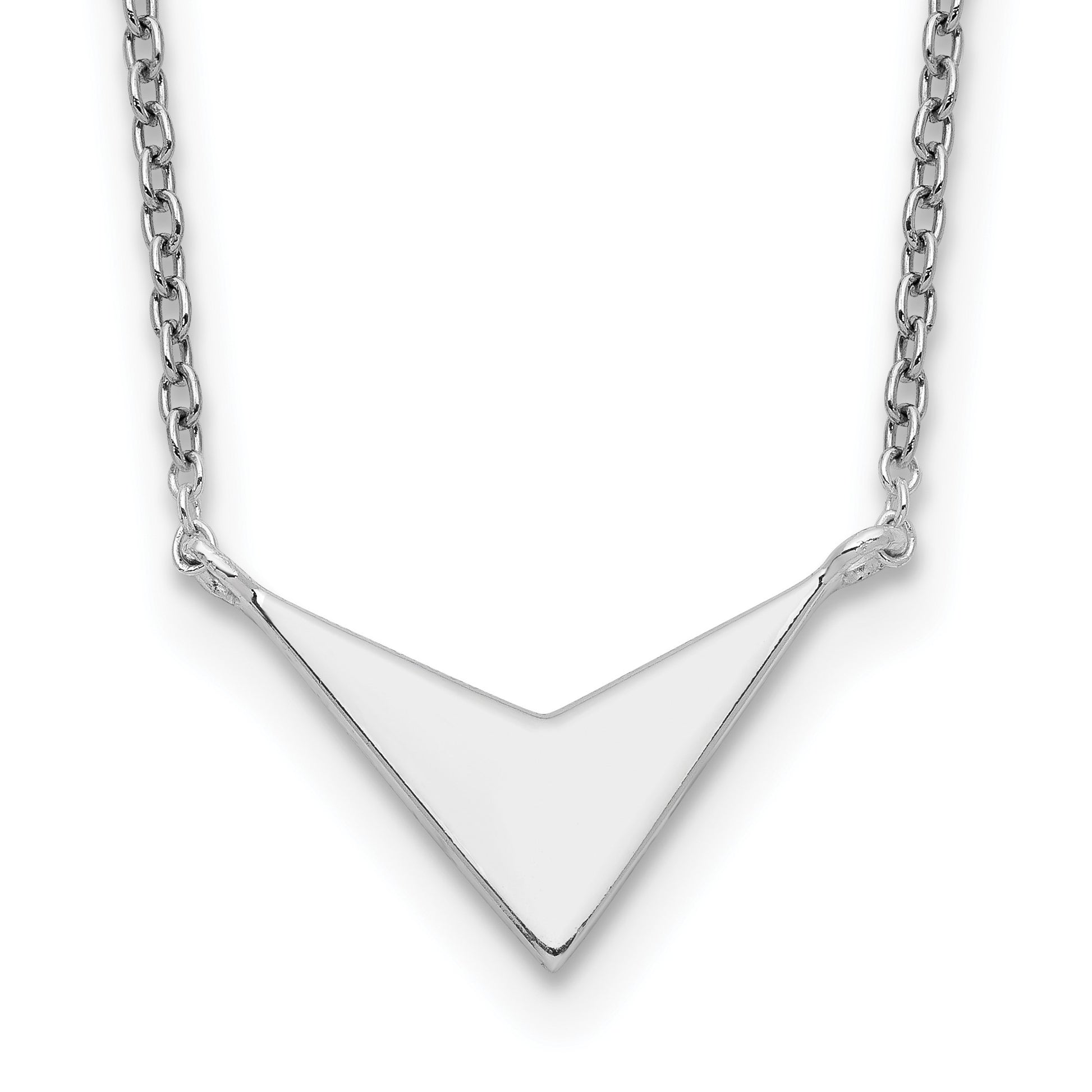 Sterling Silver Polished V-Shape Necklace