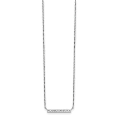 Sterling Silver CZ Bar Necklace