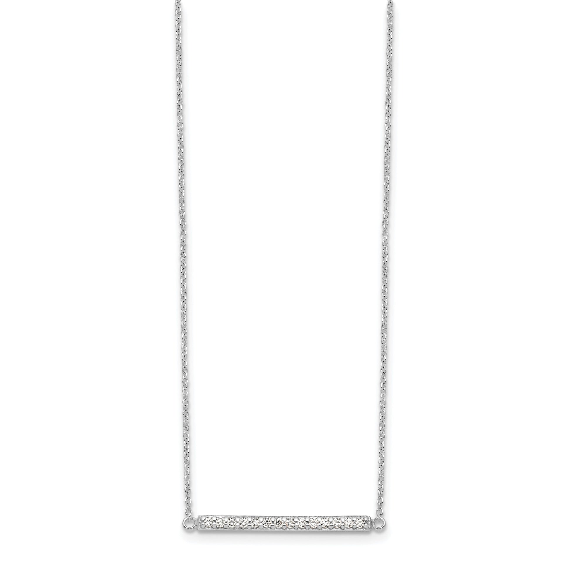 Sterling Silver CZ Bar Necklace