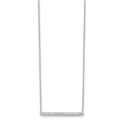 Sterling Silver CZ Bar Necklace
