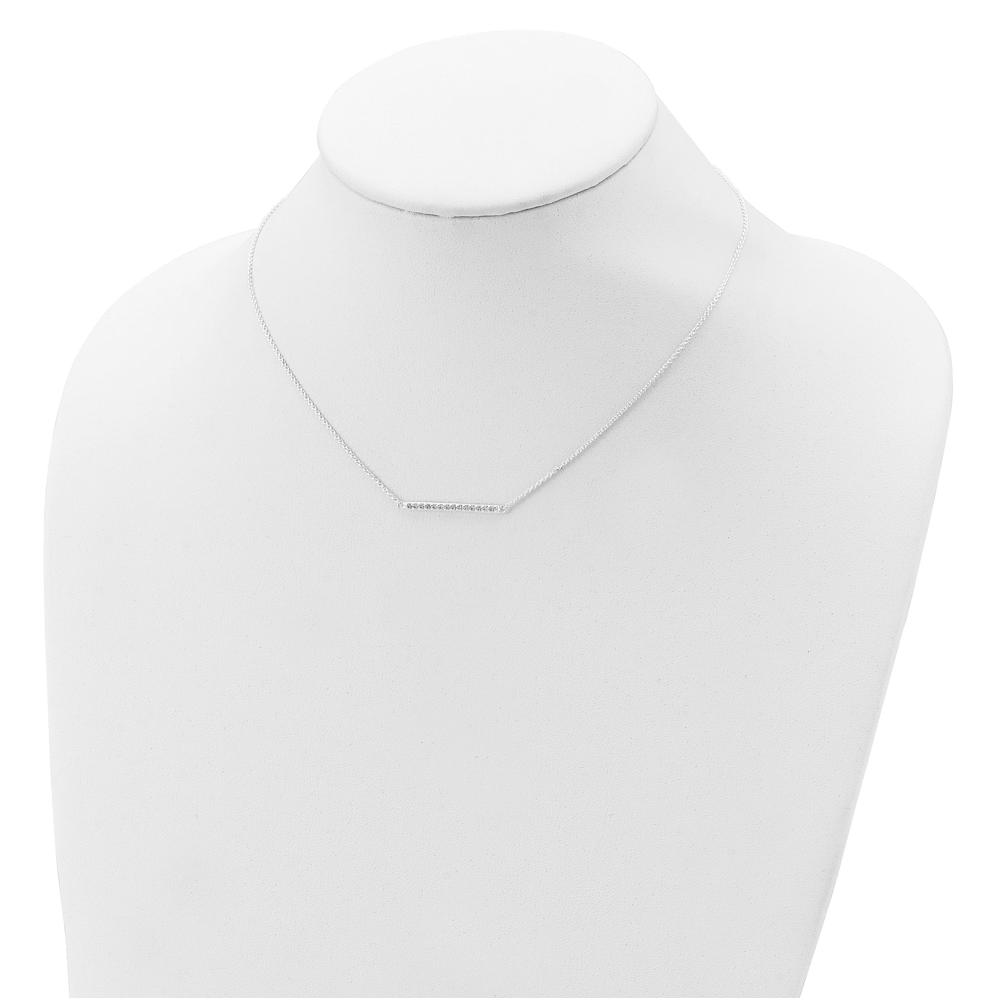 Sterling Silver CZ Bar Necklace