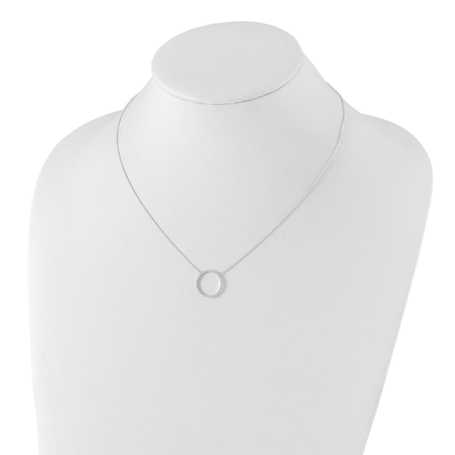 Sterling Silver Circle CZ Necklace