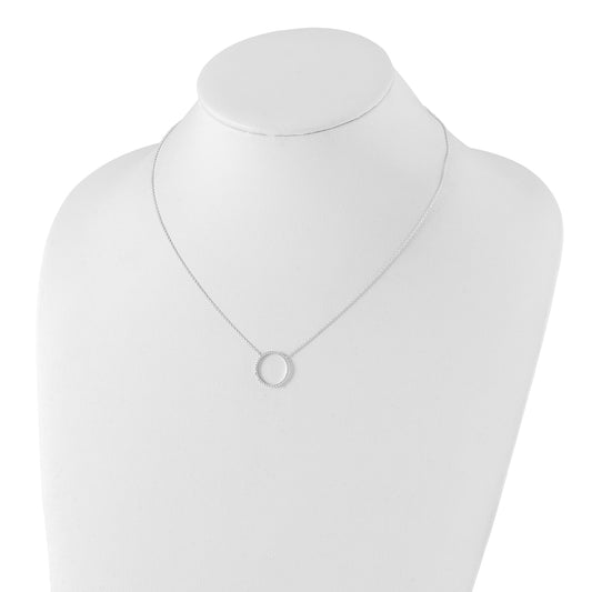Sterling Silver Circle CZ Necklace