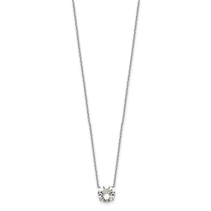 Sterling Silver Rhodium-plated Crystal 16.5 inch Necklace with 2 inch extension