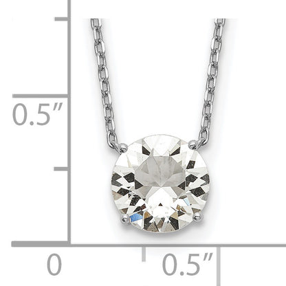 Sterling Silver Rhodium-plated Crystal 16.5 inch Necklace with 2 inch extension