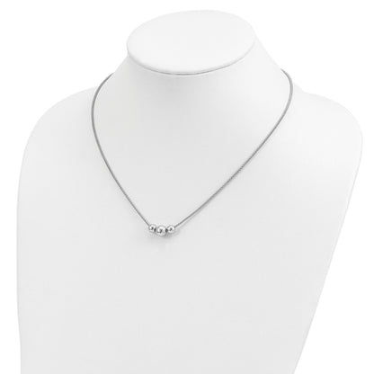 Sterling Silver Polished Bead Fancy Link Necklace