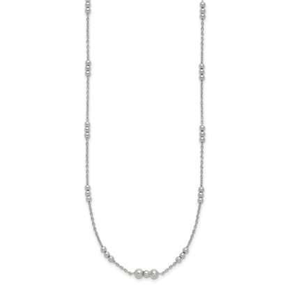 Sterling Silver Polished Beaded Necklace