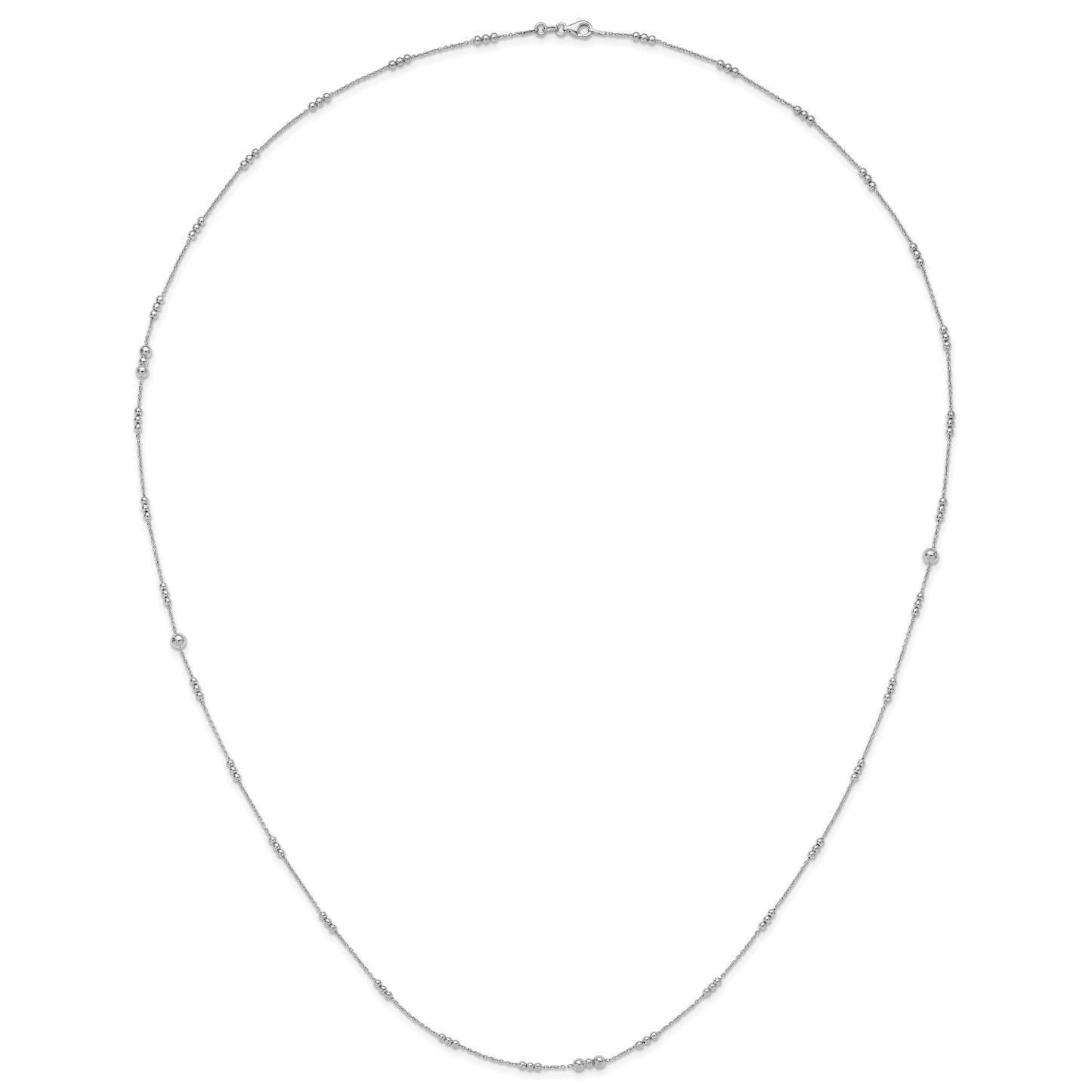 Sterling Silver Polished Beaded Necklace