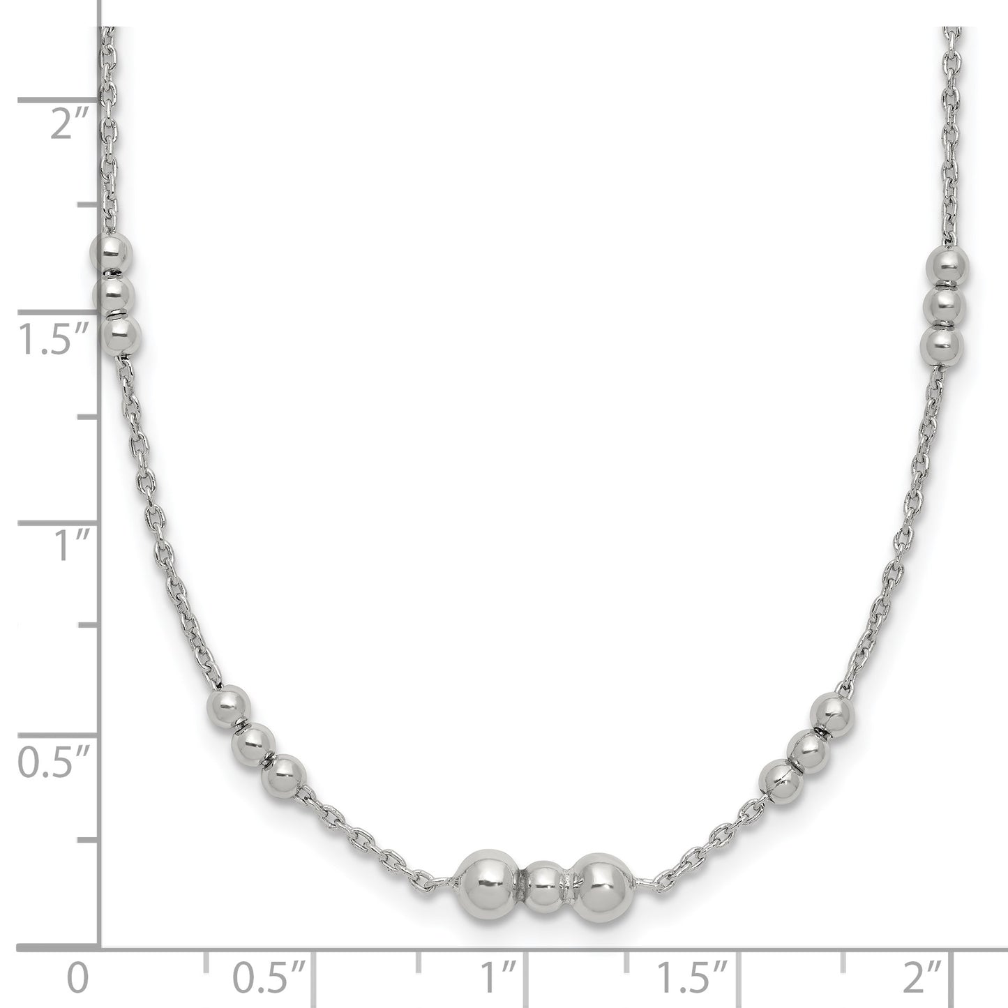 Sterling Silver Polished Beaded Necklace