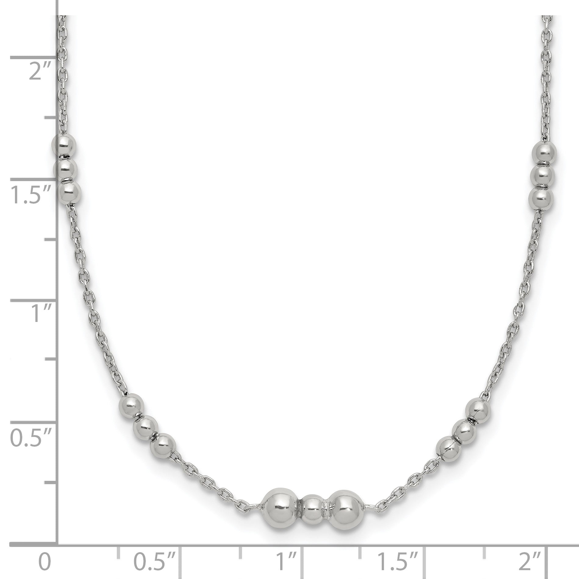 Sterling Silver Polished Beaded Necklace