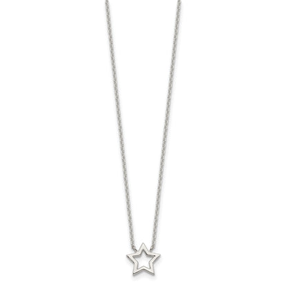 Sterling Silver Cut-Out Star Pendant Necklace