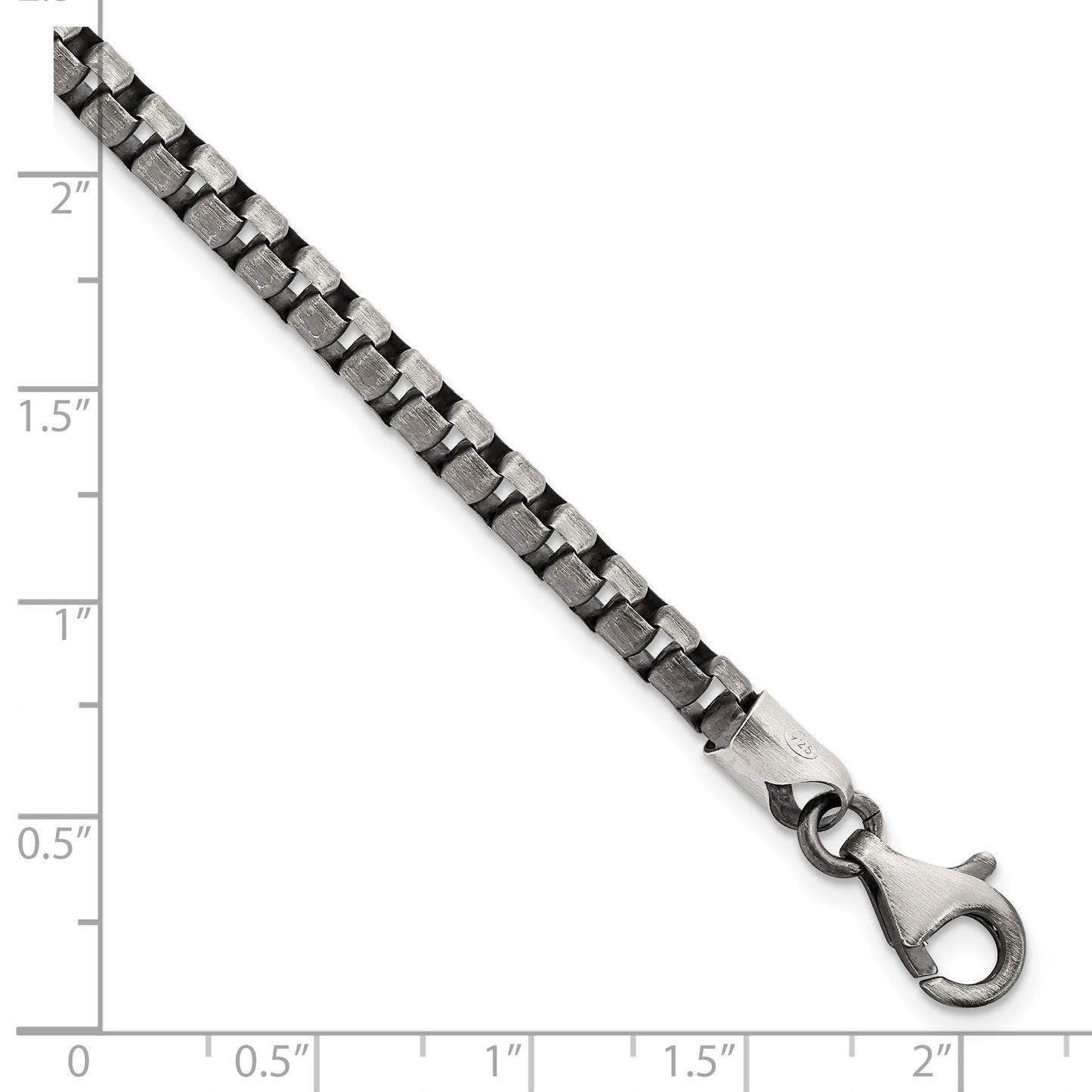 Sterling Silver Antiqued Brushed Box Bracelet