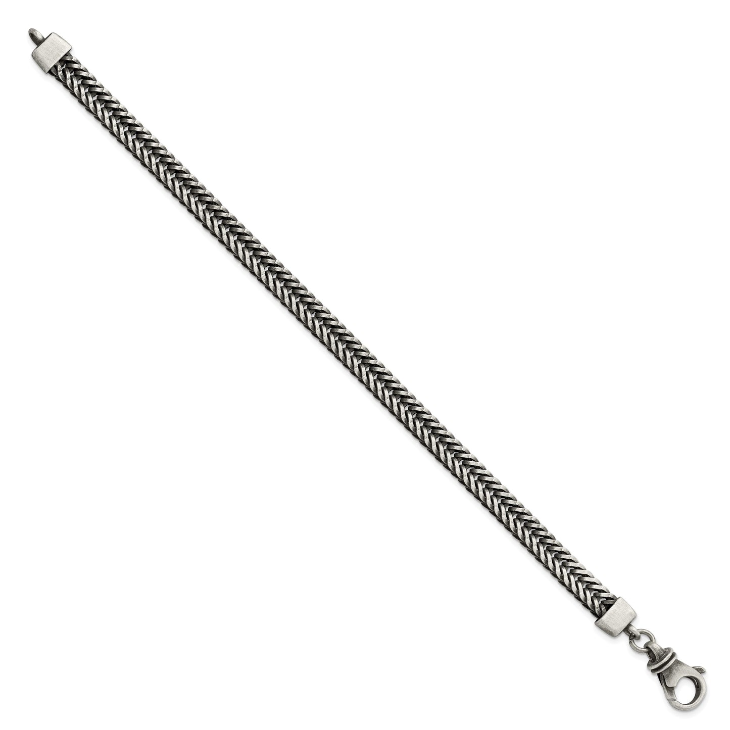 Sterling Silver Brushed Antiqued Wheat Chain Bracelet
