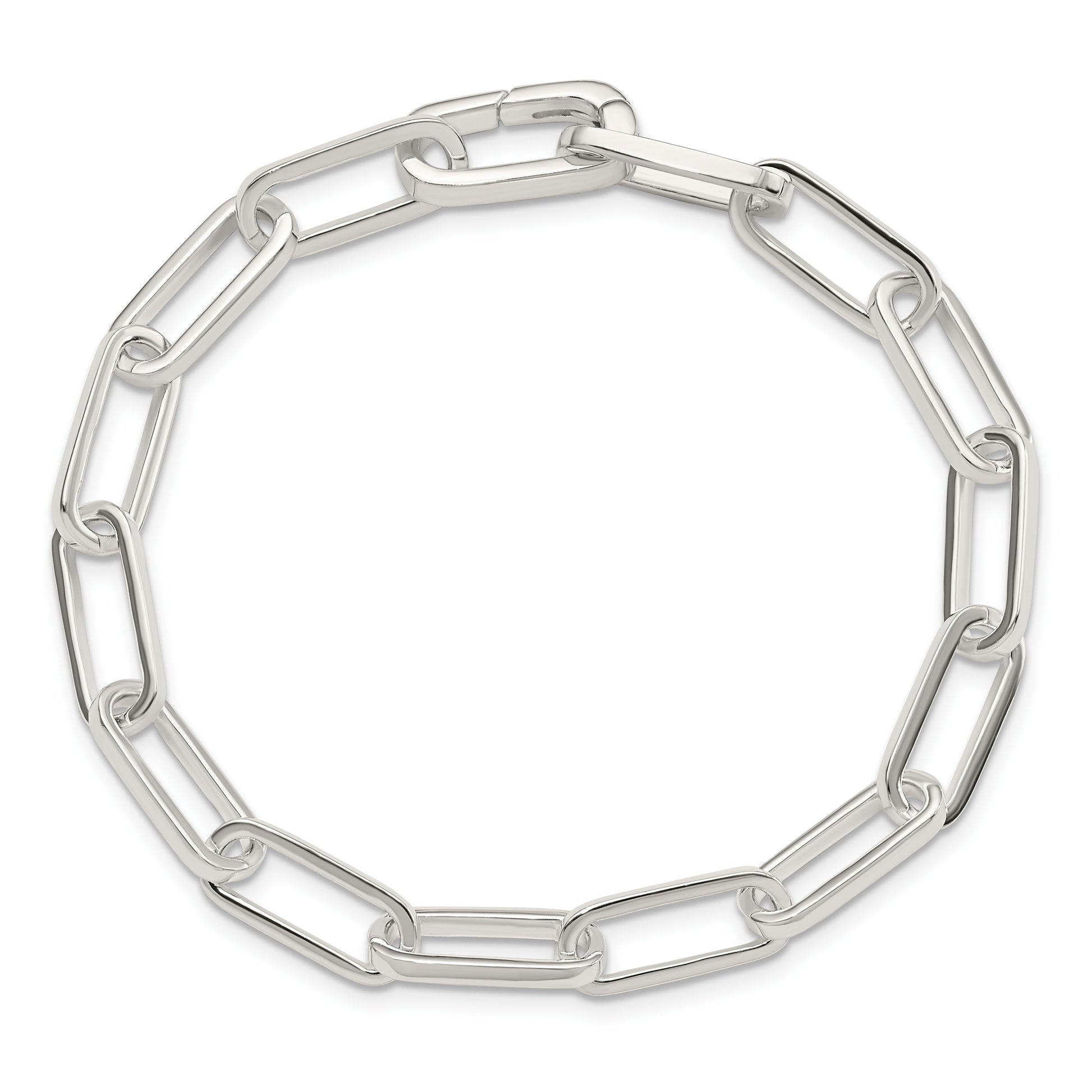 Sterling Silver Polished Fancy Link Bracelet