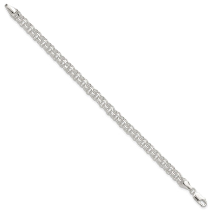 Sterling Silver Polished 6mm Triple Rolo Charm Bracelet
